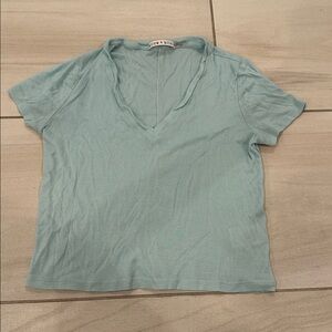 Alice + Olivia Soft Blue V-Neck Tee, XS